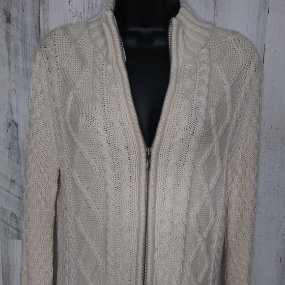 zip up wool cardigan